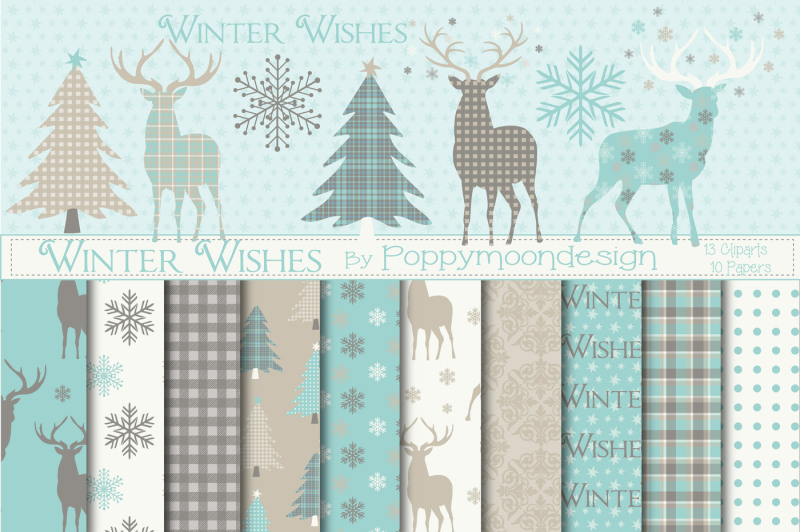 Winter Wishes By Poppymoon Design Thehungryjpeg