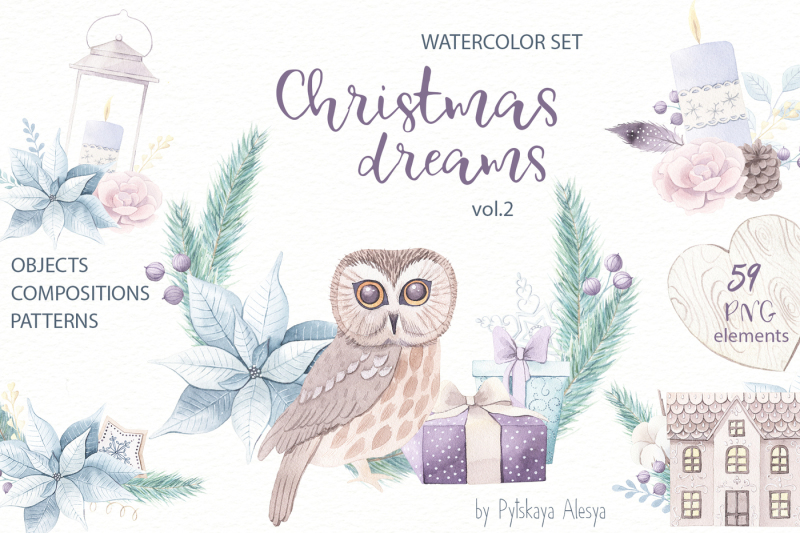 Christmas Dreams Vol Watercolor Set By Alesya Pytskaya