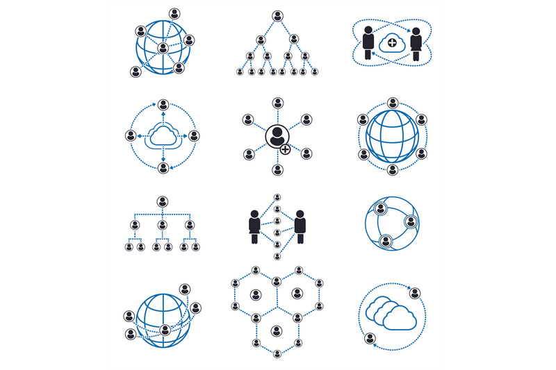 People Connection And Network Icons By Vectortatu Thehungryjpeg