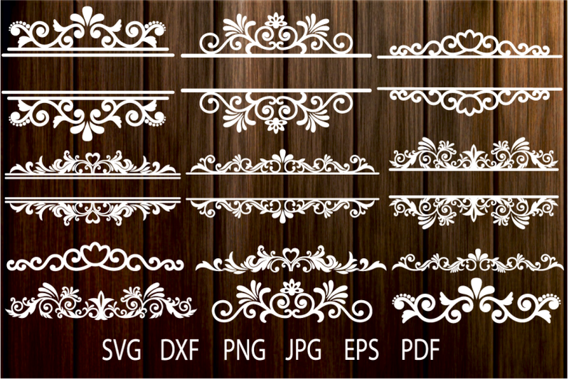 Floral Vintage Frames Ornamental Split Frame SVG Flourish By