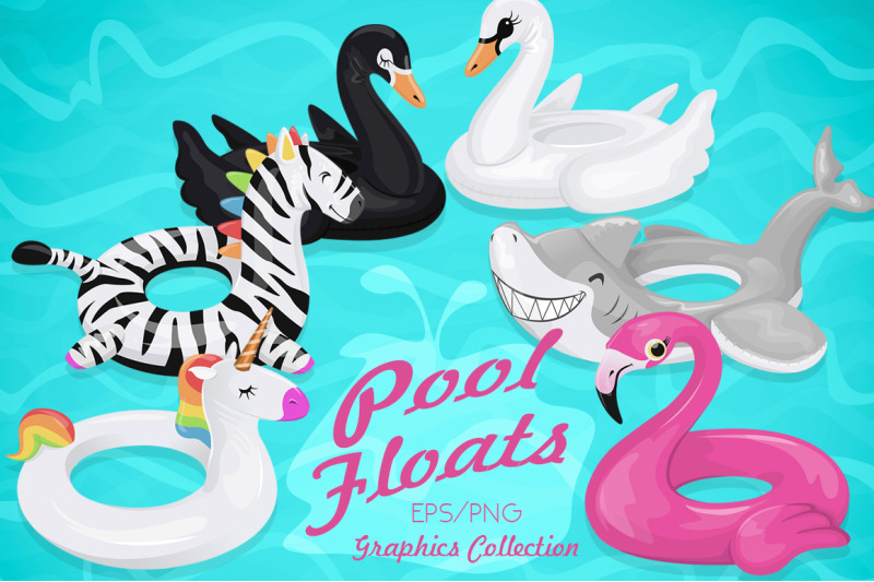 Summer Pool Floats Collection By Dapper Dudell Thehungryjpeg