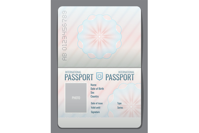 Blank Open Passport Template Isolated Vector Illustration By Free