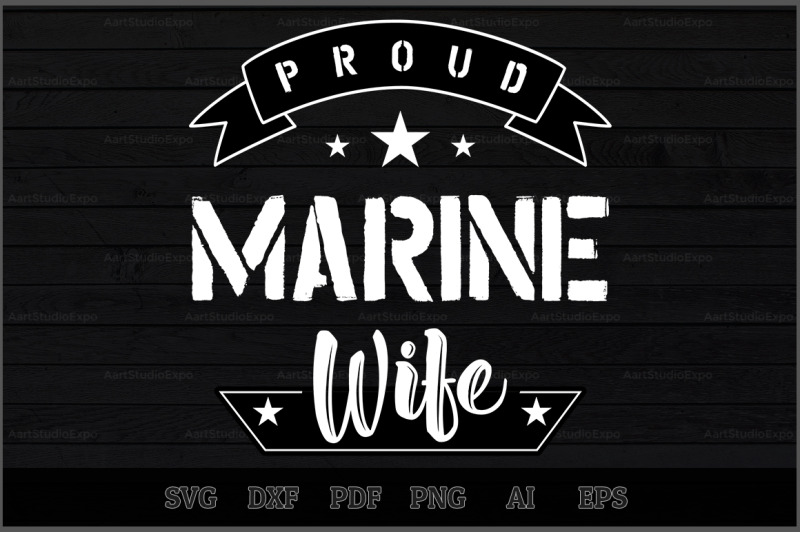 Proud Marine Wife Svg Design By Creative Art Thehungryjpeg