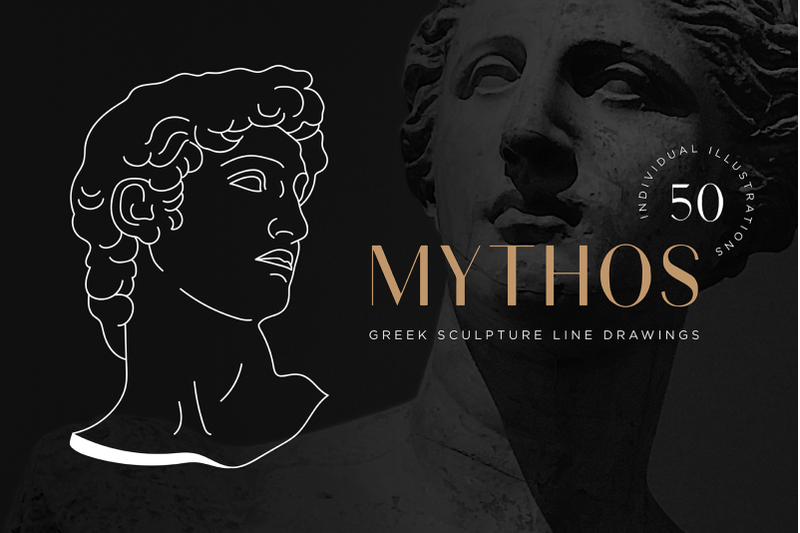 Aesthetic Greek Sculpture Line Art By Rough Edges Supply TheHungryJPEG