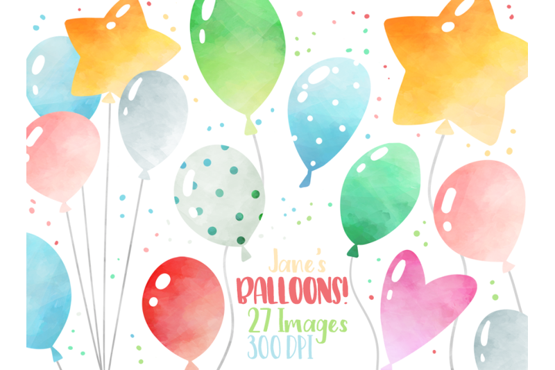 Watercolor Balloons Clipart By Digitalartsi Thehungryjpeg