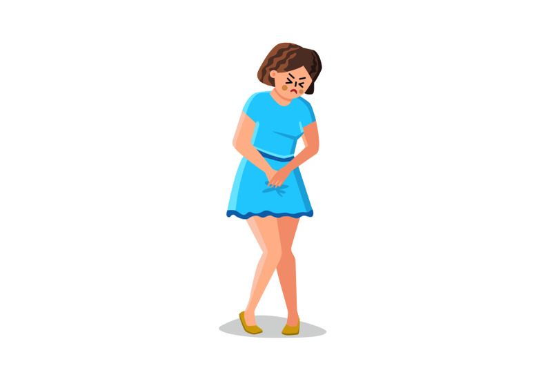 Woman With Urine Urgency Holding Crotch Vector By Sevector Thehungryjpeg