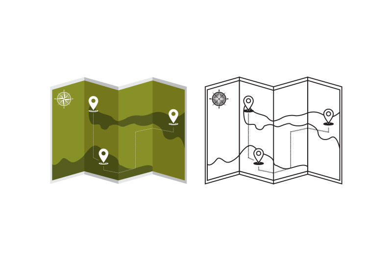 Camping Map Fill Outline Icon By Printables Plazza TheHungryJPEG