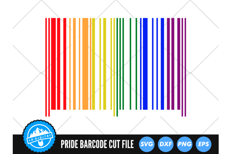 Gay Pride Barcode Svg Pride Cut File Lgbtq Love Svg By Ld