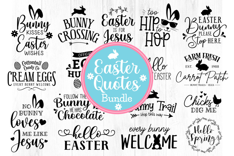 Easter Quotes Svg Bundle Easter Svg By Twingenuity Graphics