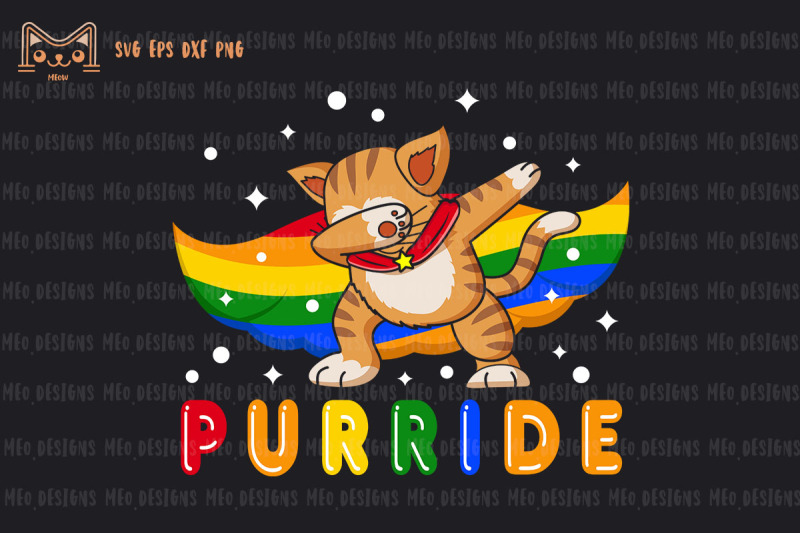 Dabbing Purride Cat Gay Pride Lgbt By Chippoadesign Thehungryjpeg