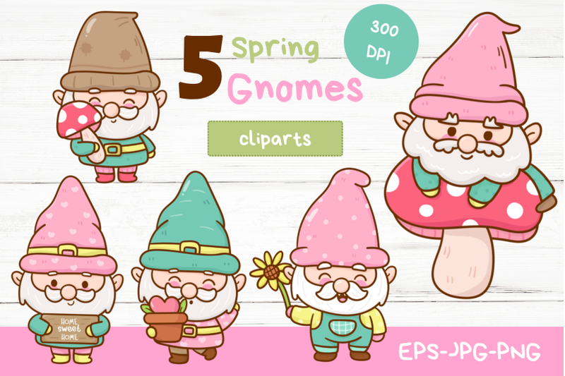 Cute Gnome Garden Spring Season Kawaii Clipart By Vividdiy Thehungryjpeg