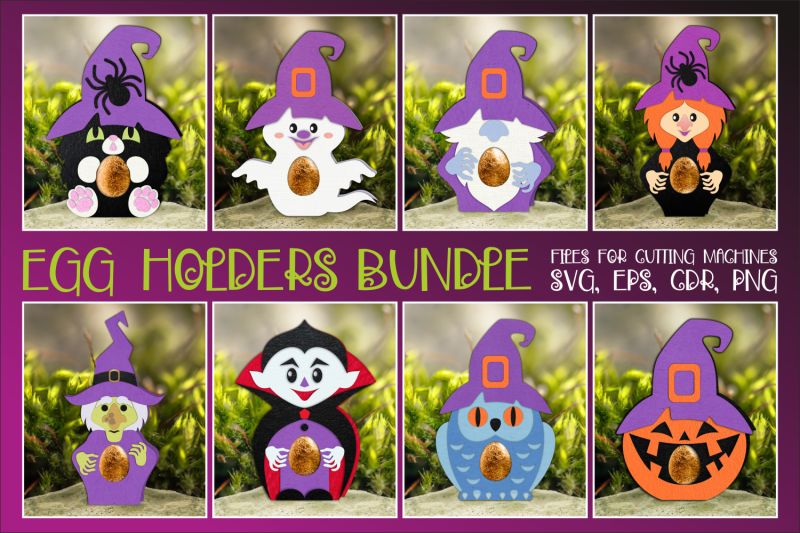 Halloween Egg Holder Bundle Paper Craft Templates By Olga Belova