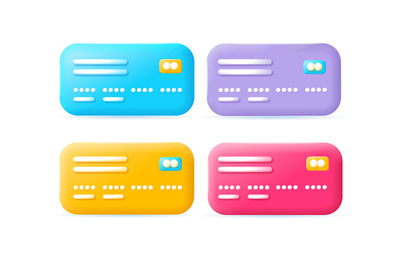 Credit Debit Cards Icons Set Plasticine Cartoon Style Vector By Mouse