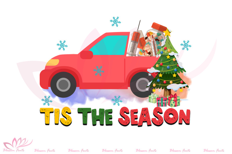 Tis The Season Christmas Sublimation By BlossomFonts TheHungryJPEG