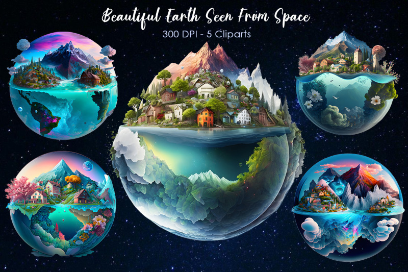 Beautiful Earth Seen From Space By Zemira Thehungryjpeg