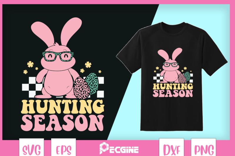 Hunting Season Retro Easter Bunny By Pecgine Thehungryjpeg