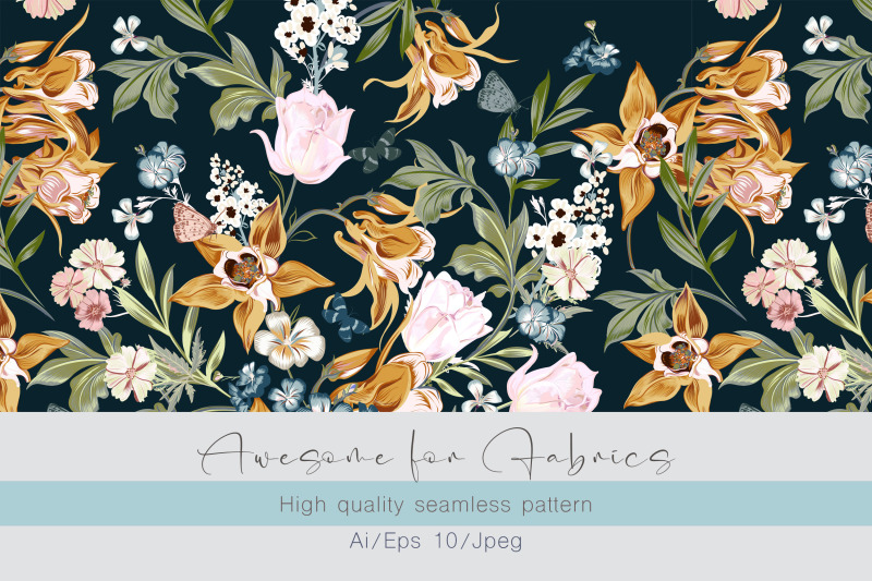 Floral Vector Vintage Seamless Pattern By Fleurart Thehungryjpeg