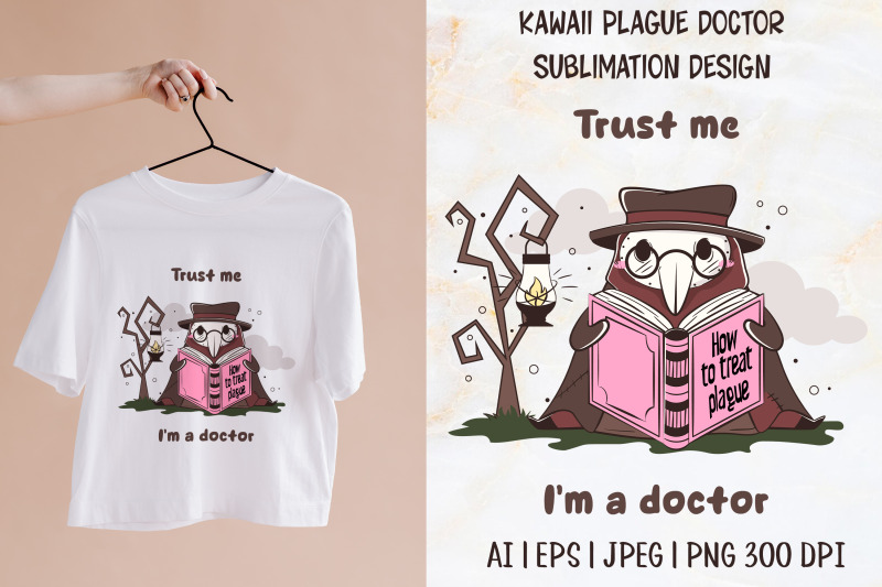 Kawaii Plague Doctor Sublimation Design By Boo Guevara Shop Thehungryjpeg