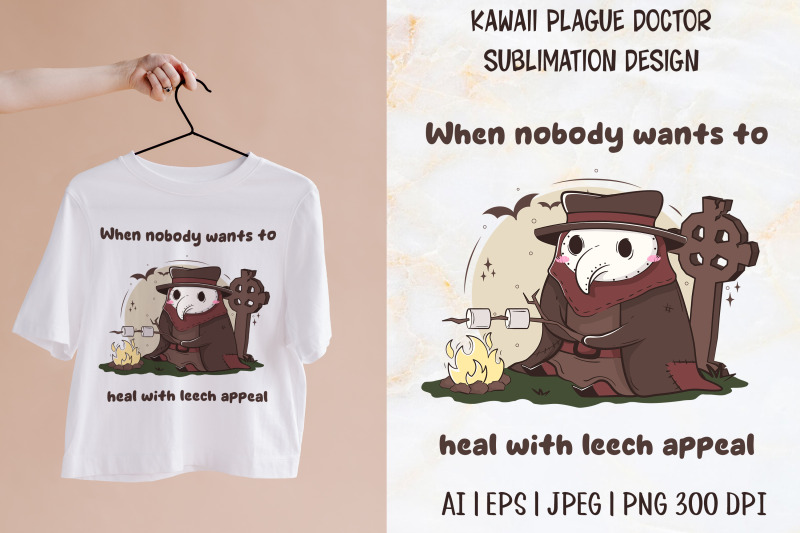 Kawaii Plague Doctor Sublimation Design By Boo Guevara Shop Thehungryjpeg