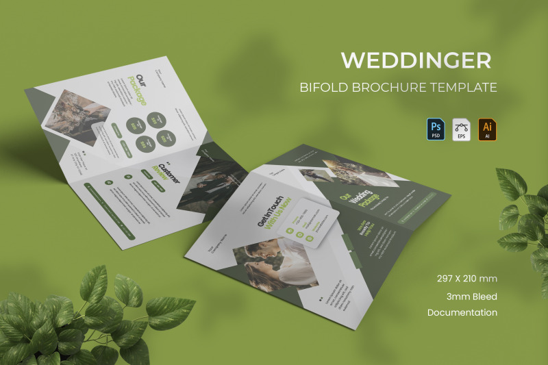 Weddinger Bifold Brochure By Vunira TheHungryJPEG