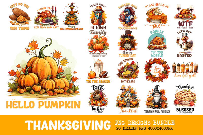 Autumn Thanksgiving Design Bundle By Unlimab TheHungryJPEG