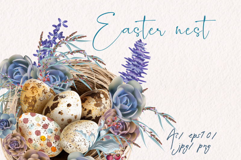 Easter Nest Vector Clipart By Fleurart Thehungryjpeg