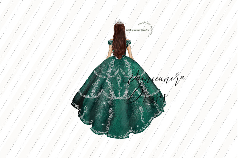 Emerald Green Princess Clipart Hunter Green Quinceaera By Sunflower