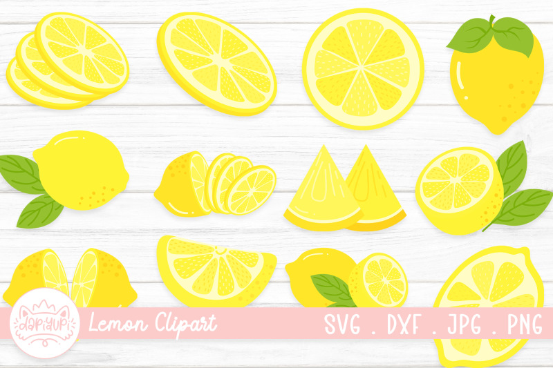 Lemon Clipart Bundle Summer Fruit SVG By Dapiyupi TheHungryJPEG