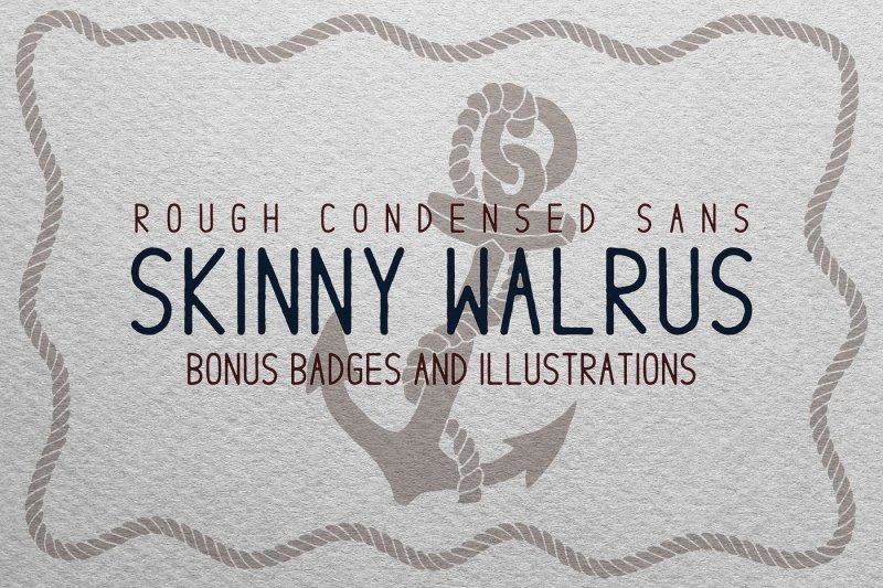 Skinny Walrus Vintage Font Logos By Brigantine Designs Thehungryjpeg