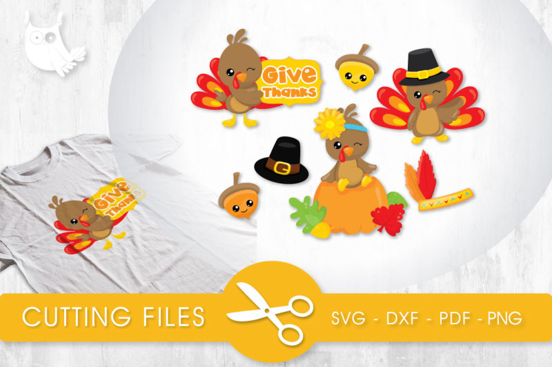 Give Thanks Turkeys Svg Png Eps Dxf Cut File By Prettycuttables