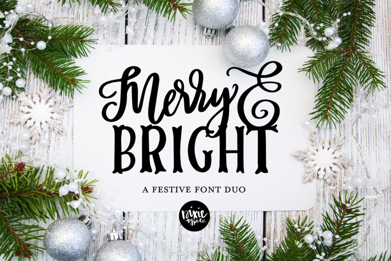 merry & bright christmas font duo