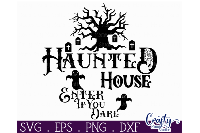 Farmhouse Halloween Round Sign Haunted House Svg Cut File By Crafty