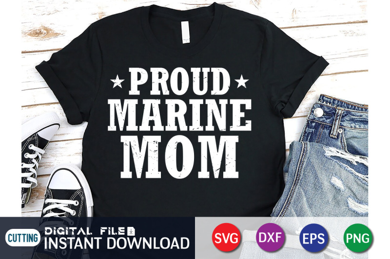 Proud Marine Mom Svg By Funnysvgcrafts Thehungryjpeg