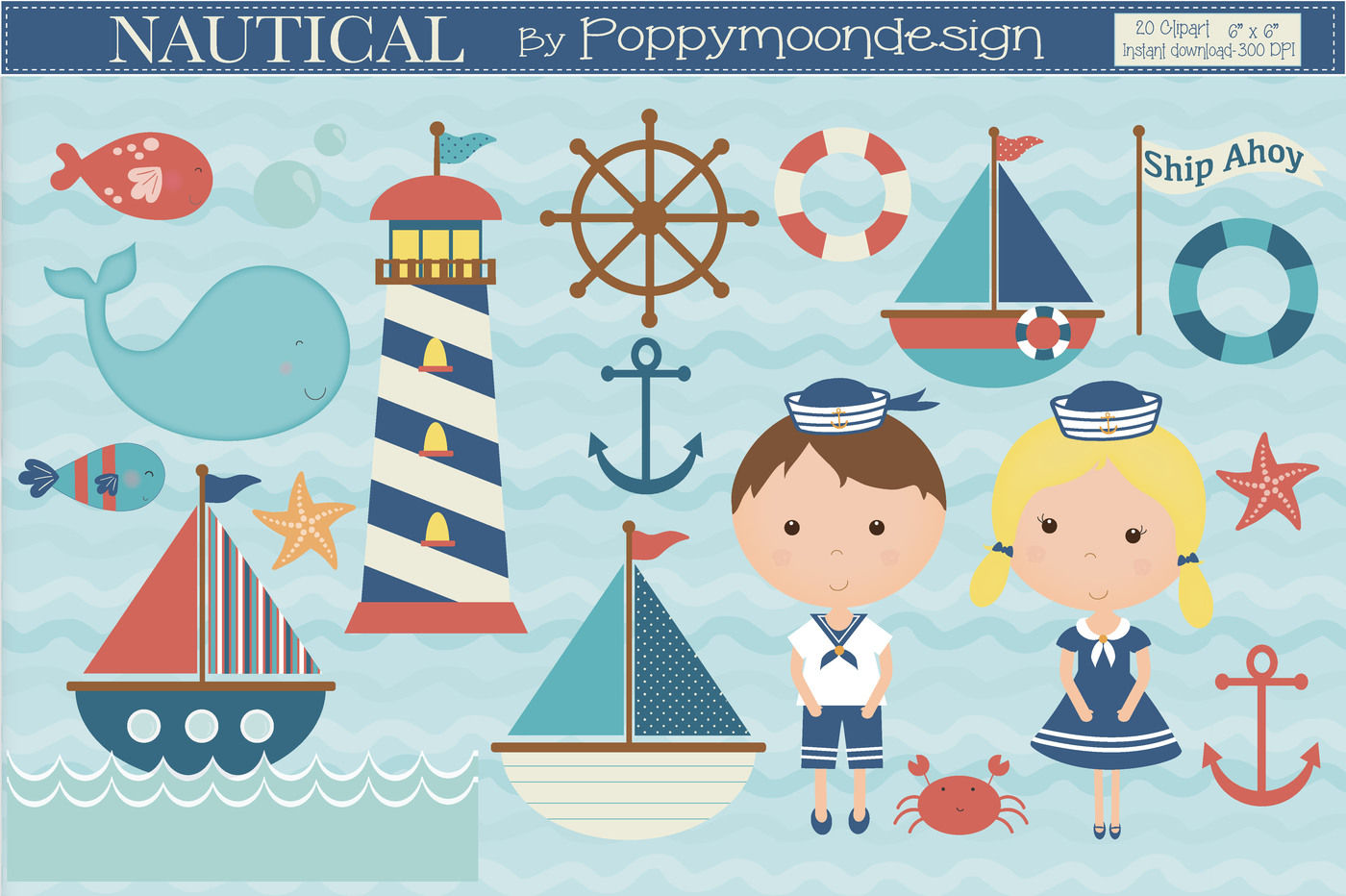 Nautical By Poppymoon Design TheHungryJPEG