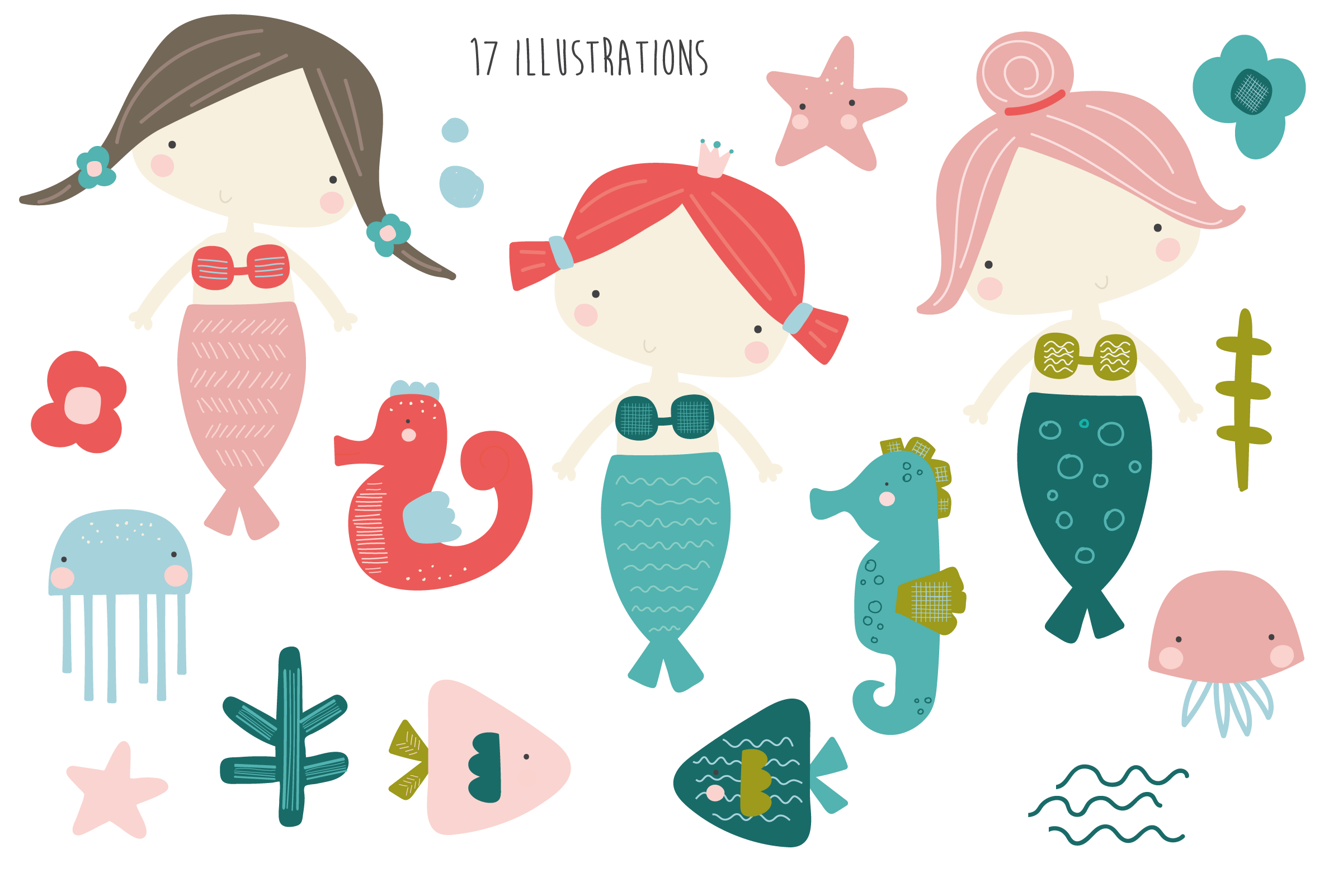 Mermaid Clipart By Poppymoon Design Thehungryjpeg