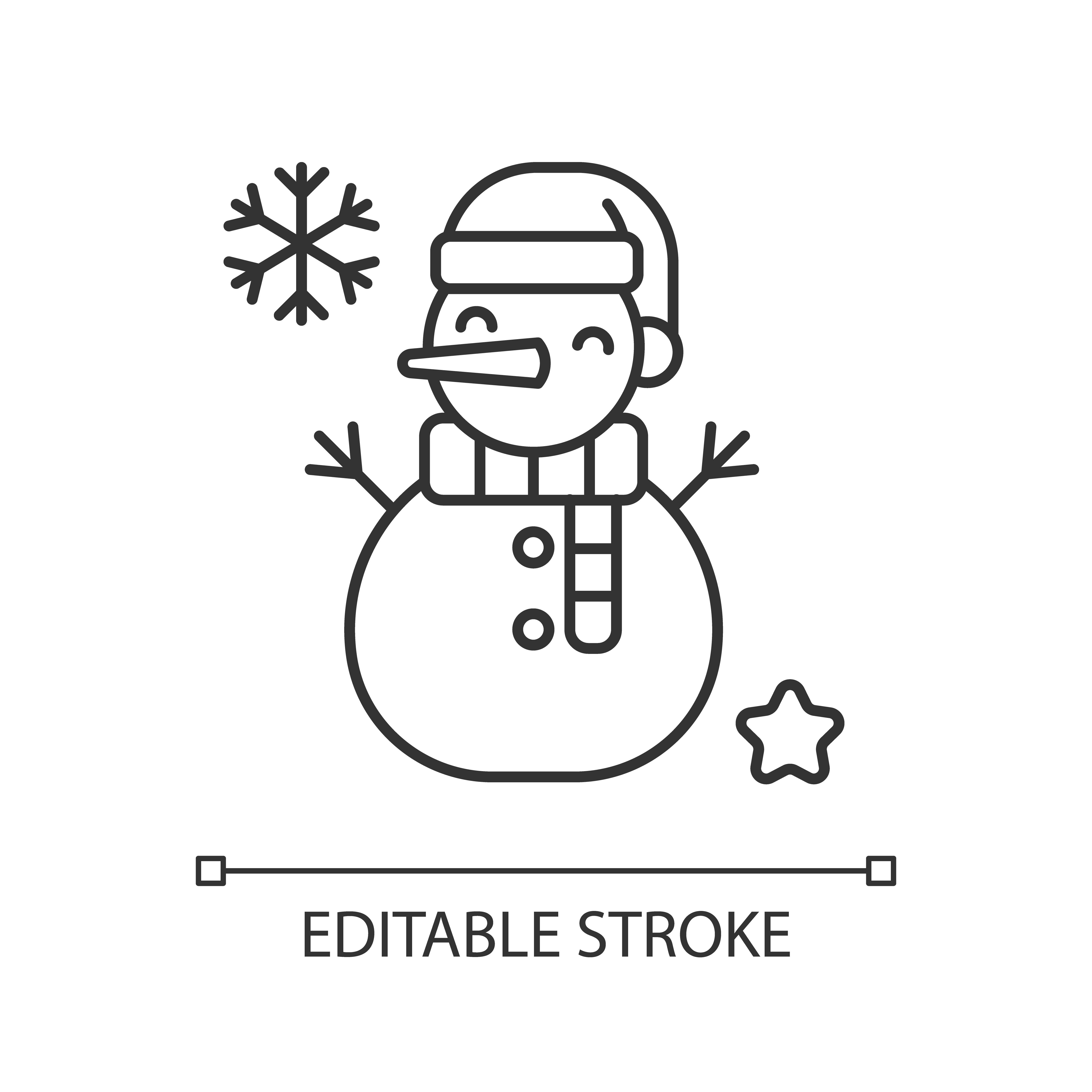 Snowman Linear Icon By Bsd Studio TheHungryJPEG