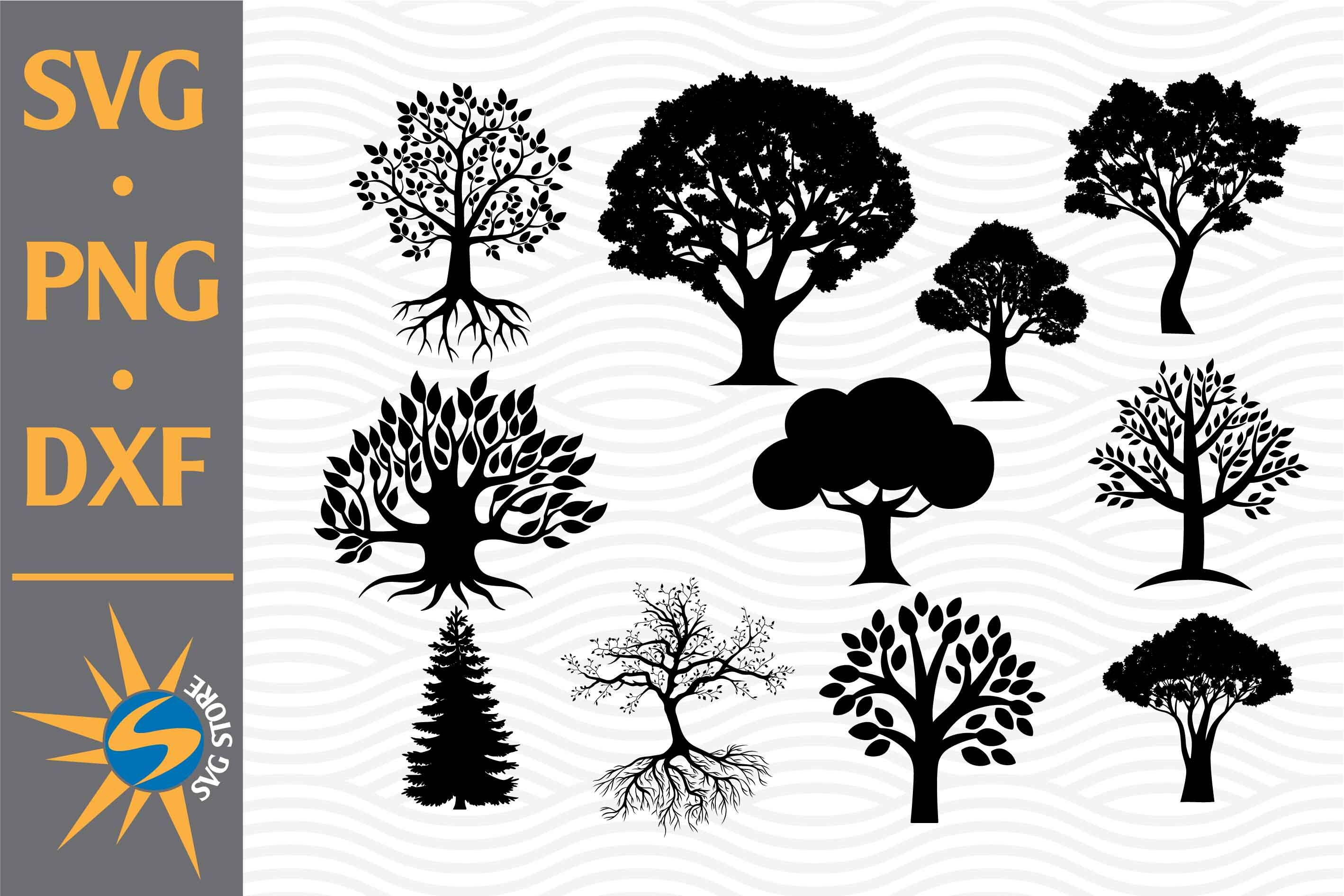 Tree Silhouette SVG PNG DXF Digital Files Include By SVGStoreShop
