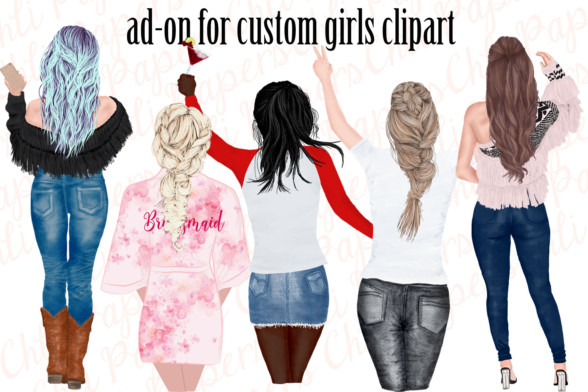 Custom Hairstyles Clipart Hair Clipart Womans Hair Clipart By