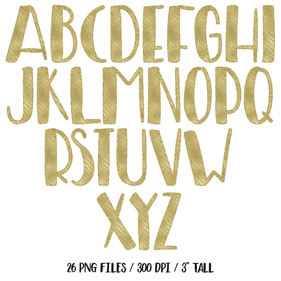 Gold Foil Glitter Alphabet Clipart By Pededesigns Thehungryjpeg