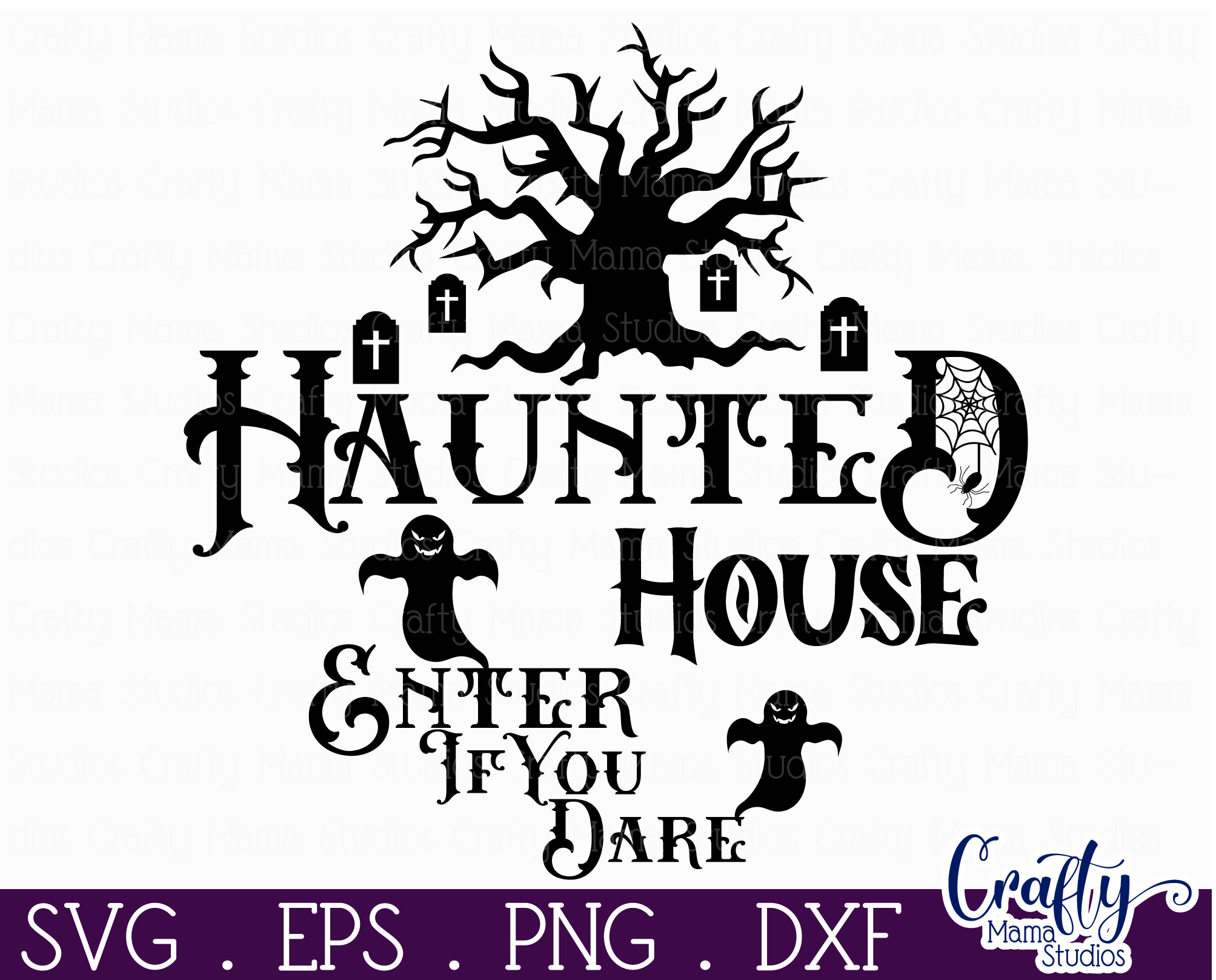 Farmhouse Halloween Round Sign Haunted House Svg Cut File By Crafty