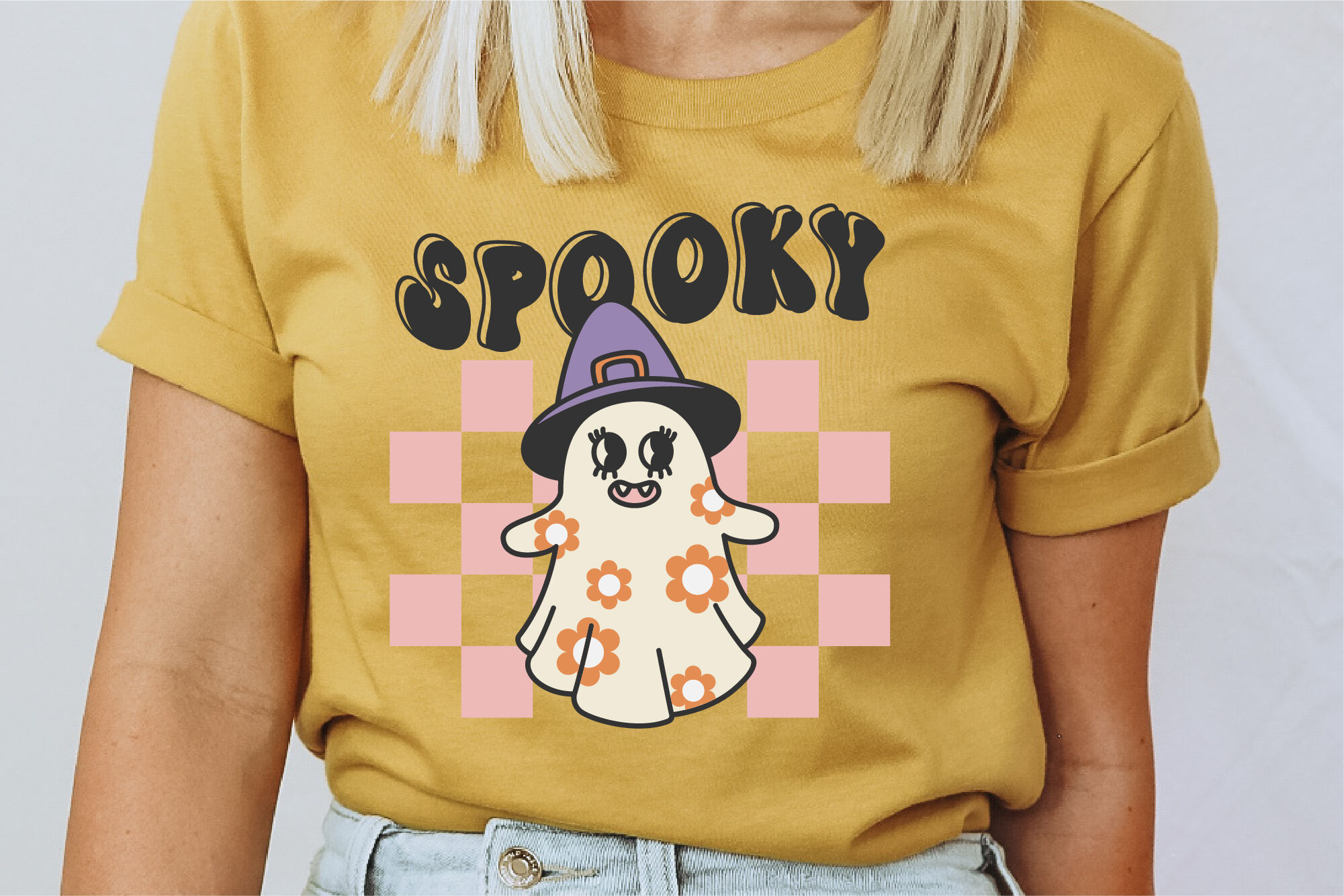 Spooky Ghost Retro Halloween Shirt Design Boo Ghost Svg By Orange Brush