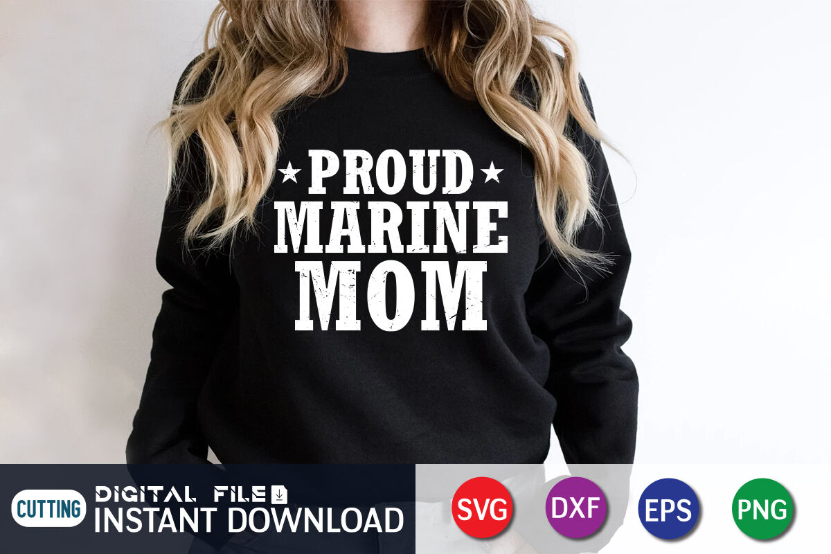 Proud Marine Mom Svg By Funnysvgcrafts Thehungryjpeg