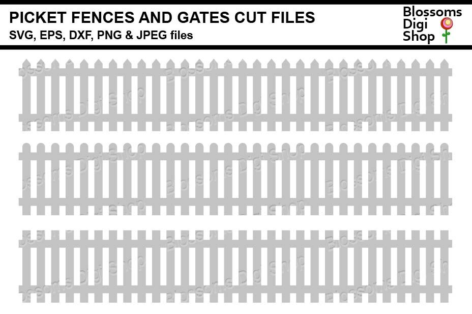 Picket Fence And Gates SVG DXF EPS JPEG And PNG Cut Files By