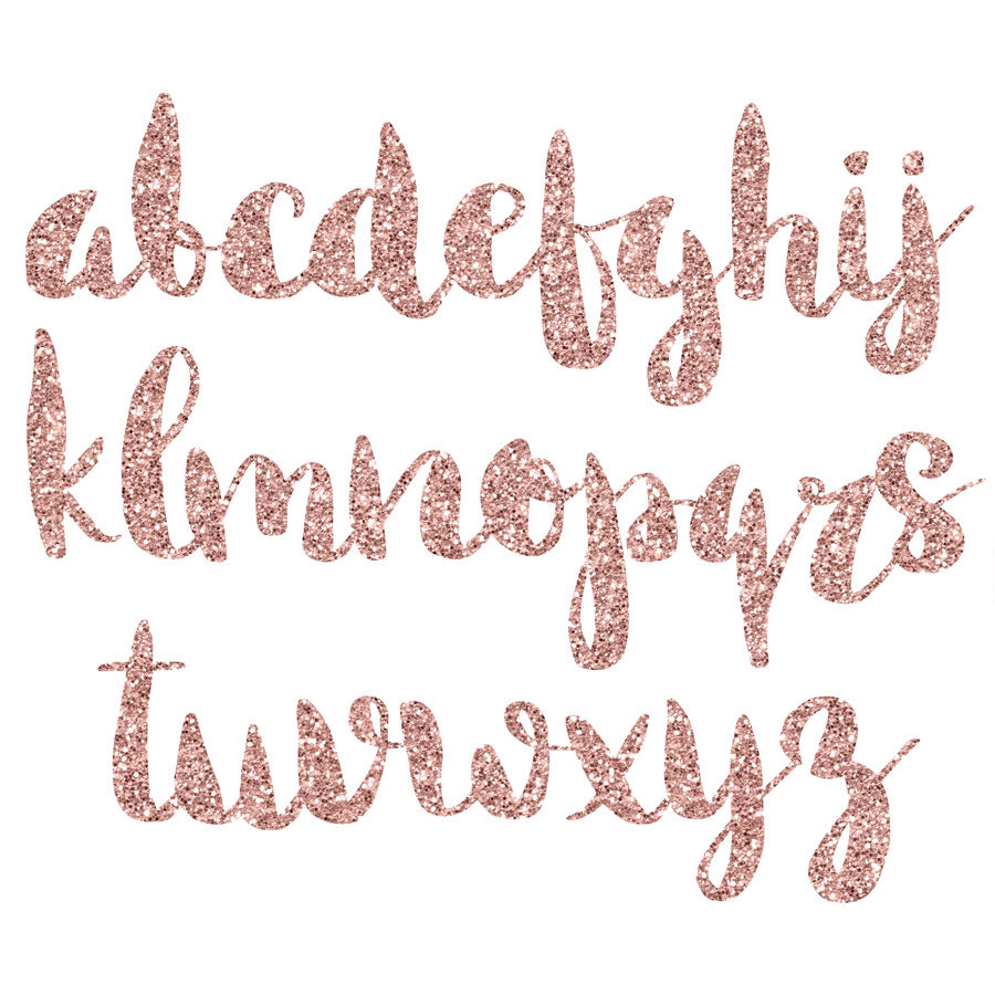 Rose Gold Foil Glitter Alphabet Clipart By Pededesigns