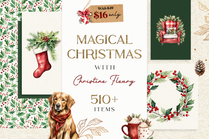 Magical Christmas With Christine Fleury By TheHungryJPEG TheHungryJPEG