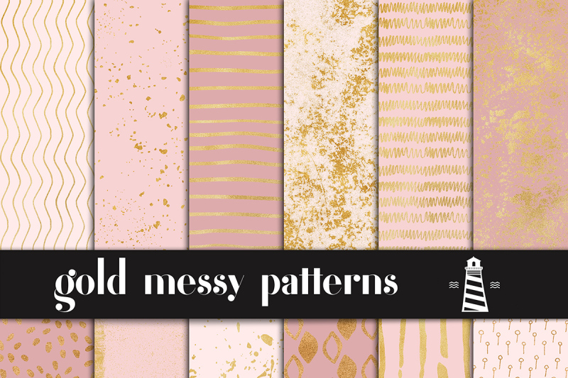 Download Free Gold Messy Patterns Crafter File