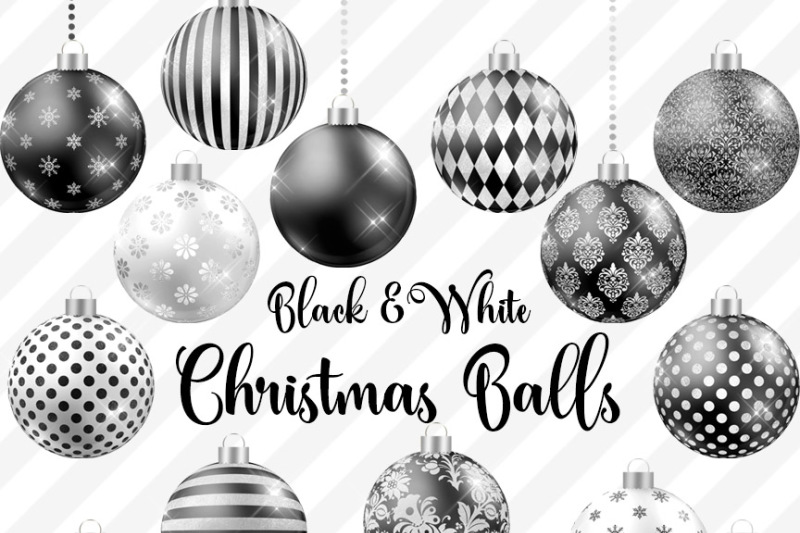 black and white christmas decoration clipart