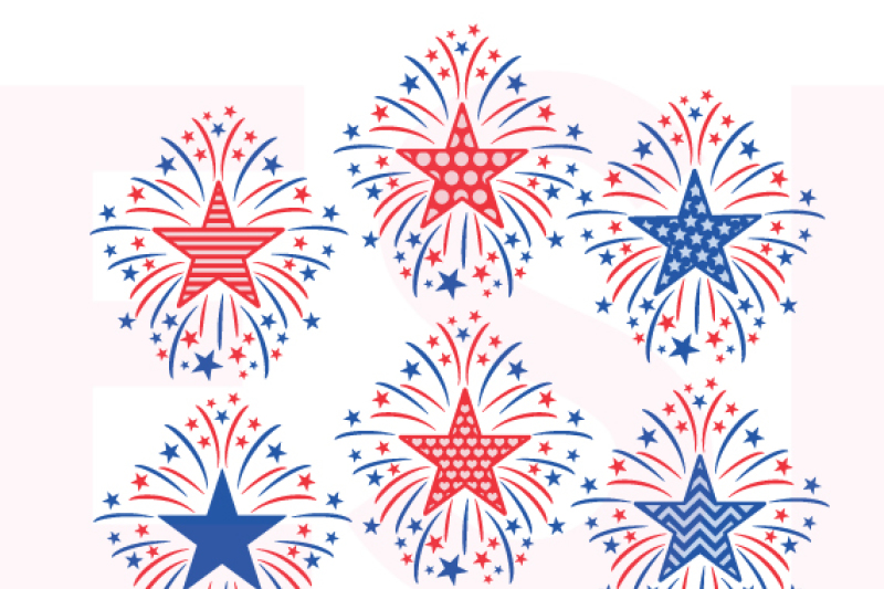 Star Firework Designs 4th Of July Memorial Day Svg Dxf Eps By Esi Designs Thehungryjpeg Com