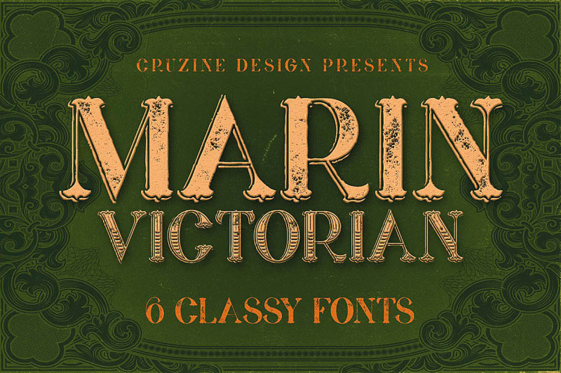 Marin Victorian Font By Cruzine Design Thehungryjpeg Com