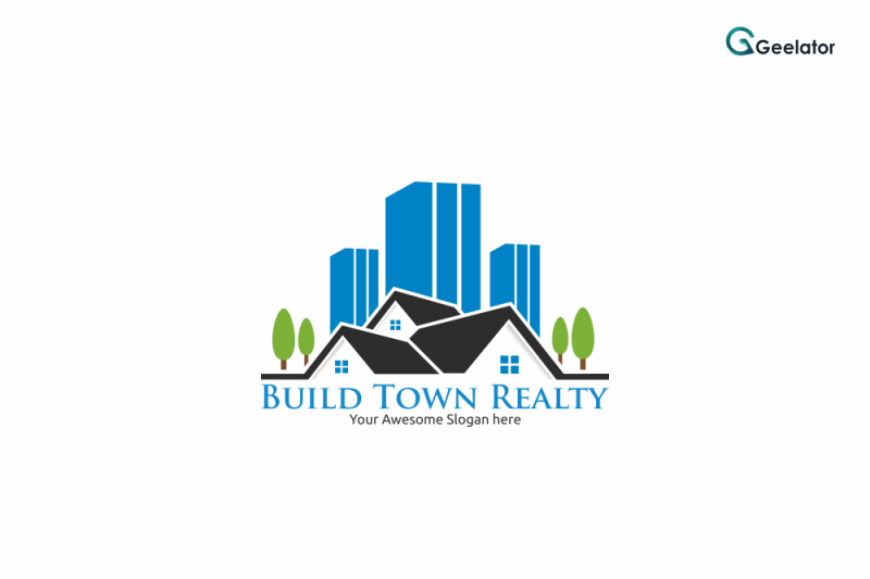 Build Town Realty Logo Template By Geelator | TheHungryJPEG